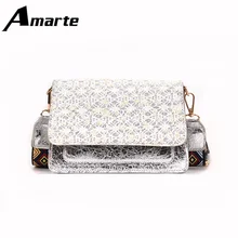 Amarte woman Pu Handbags Brand Designers 2019 Hand Bag Flap Shoulder Bag with Fashion Appliques Bags fashion canvas pu one shoulder hand bag orange dark blue