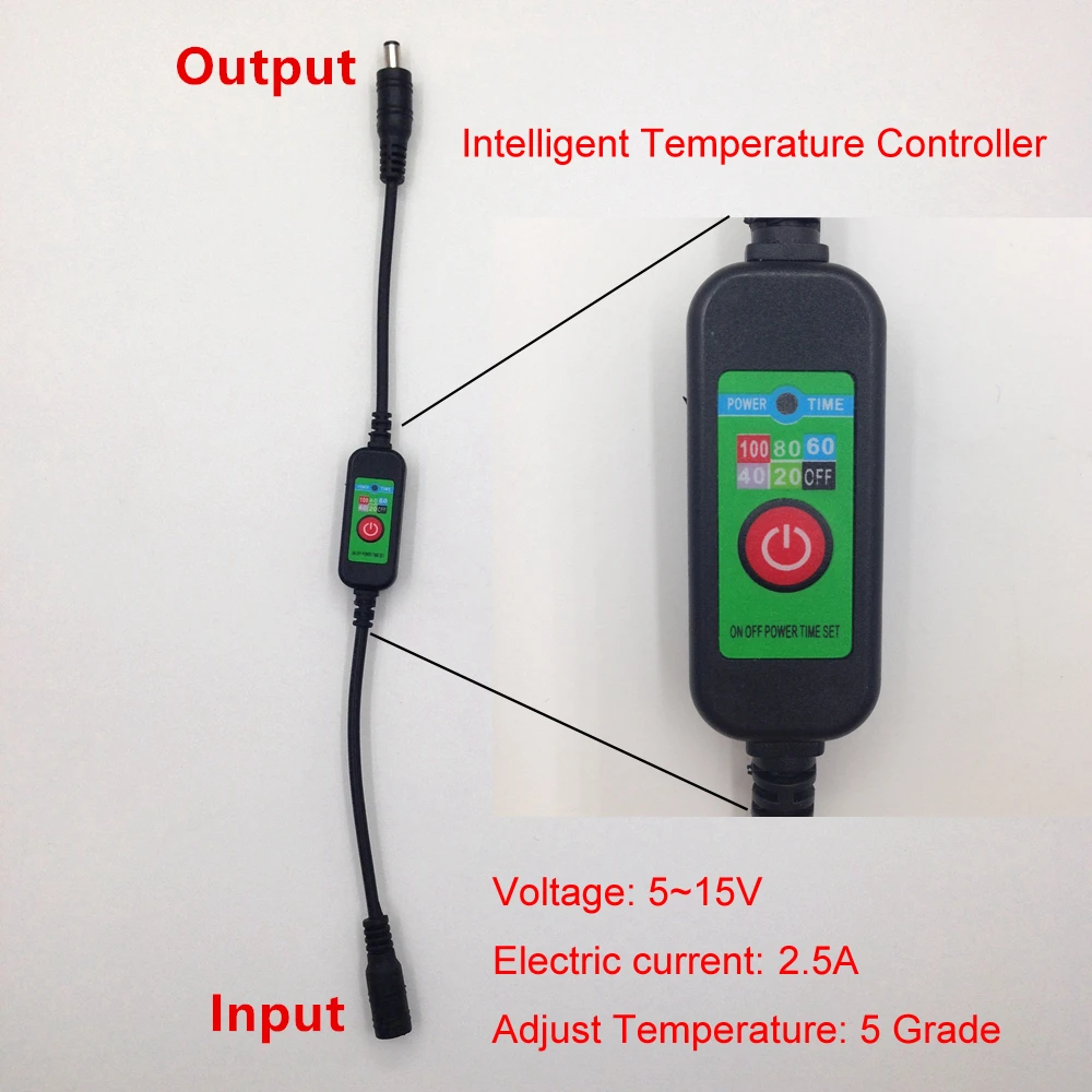 

New arrival 5V~15V temperature controller for Heated Gloves 7.4V Heated Jackets pet cushion thermostat switch adjustable