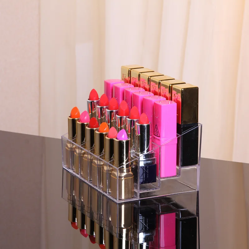

Plastic Cosmetic Make up Case Nail Polish Varnish Display Stand Rack Lipstick Holder Jewelry Packaging Organizer Storage Box