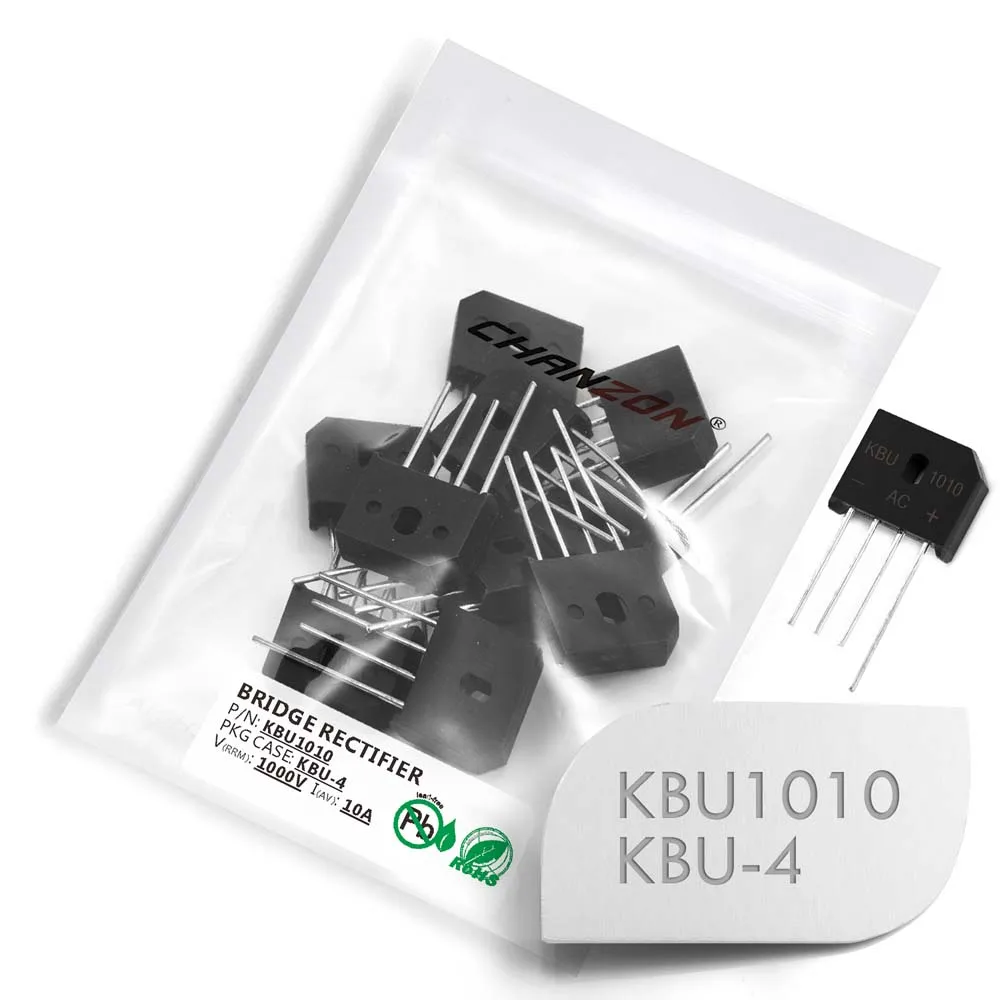 10 шт. мостовой выпрямительный диод KBU1010 А 1000 В KBU 4 (SIP 4) однофазный полнофазный 1010