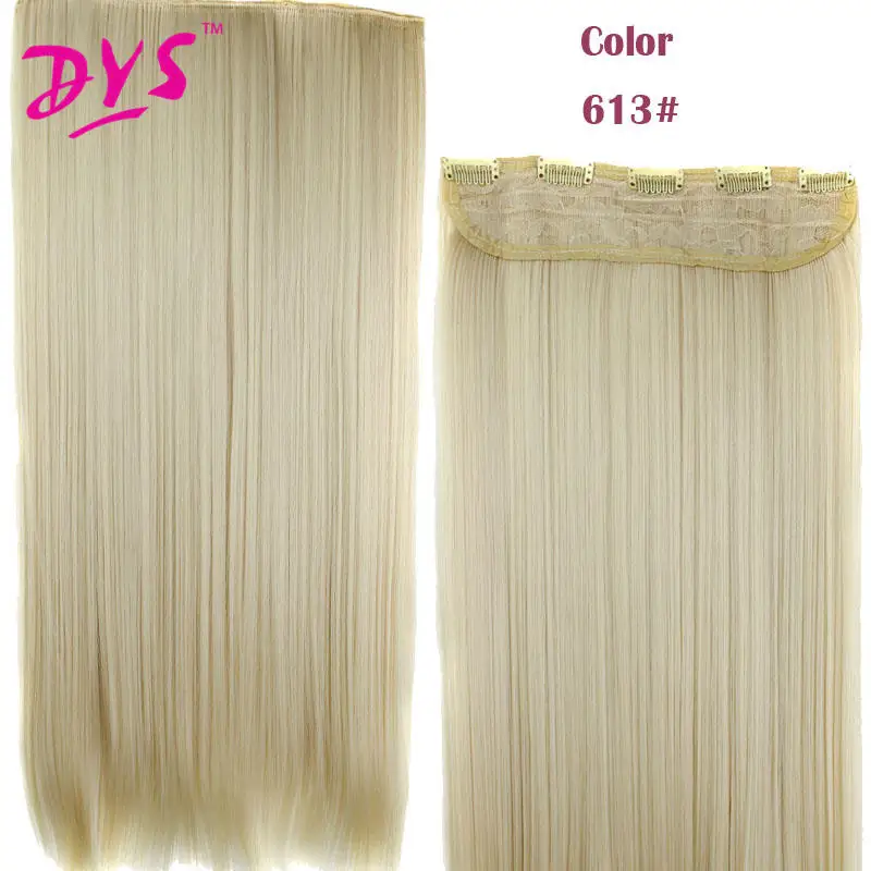 Deyngs 5 Clips Natural straight Clip In Hair Extention 24inch 34 Full Head Clip in HairPieces Long Fake False Synthetic Hair (13)