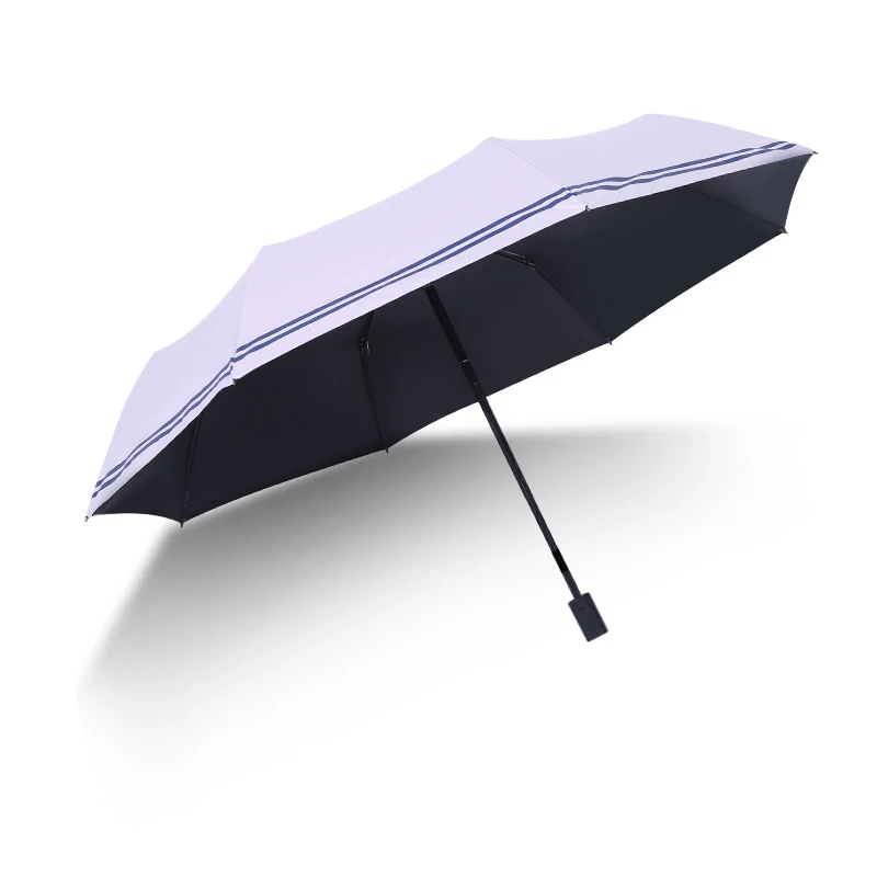 YADA Fashion Navy Stripe Pattern Umbrella Folding Rainy Automatic Umbrellas For Women Men UV Lovely Cute Stripe Umbrella YD130
