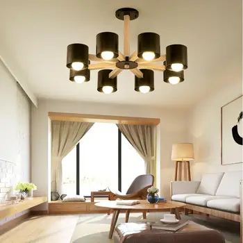 

Nordic creative Japan wrought iron wood ceiling light living room bedroom Restaurant Ceiling light