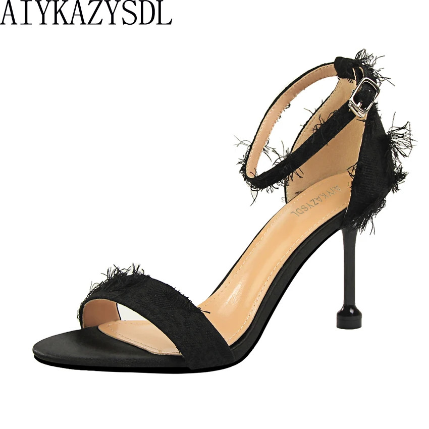 strappy tassel sandals