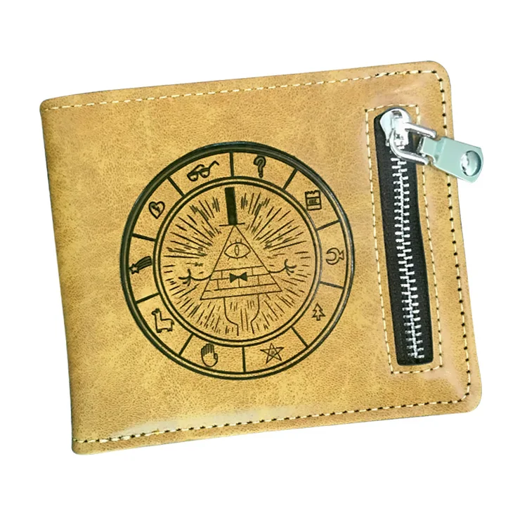 

Anime Gravity Falls Print Coins wallet Short Bifold Holder Layers Money Cards faux leather Purse Handbag Men Otaku Kids Gift