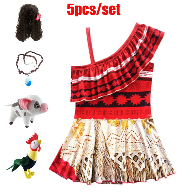 Для маленьких девочек принцесса Моана карнавальные костюмы косплей для детей Vaiana; Детский костюм на Хеллоуин для маленьких Платья для девочек