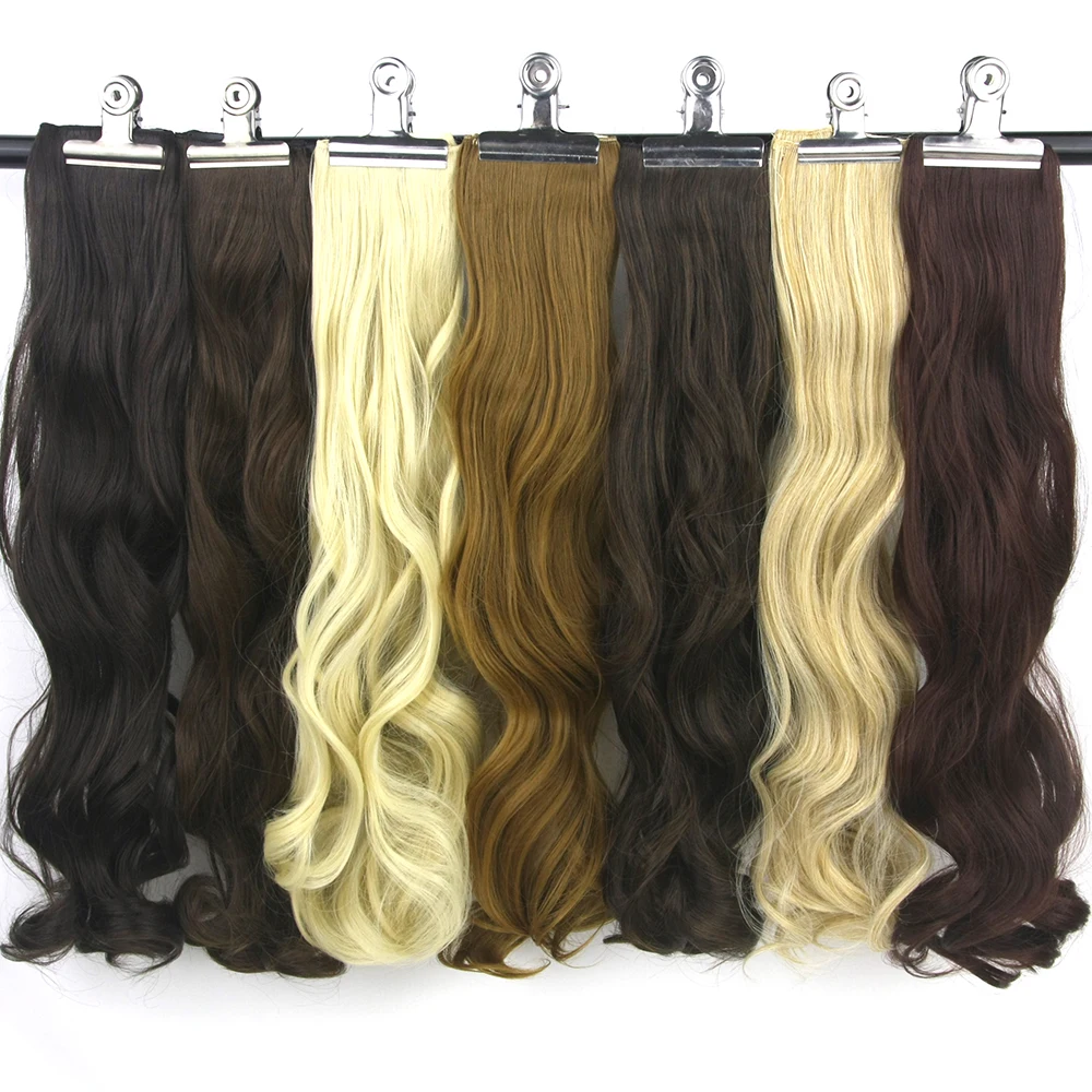 

Soowee 24" High Temperature Fiber Synthetic Women Hairpiece Black Blonde Curly Clip In Hair Extension
