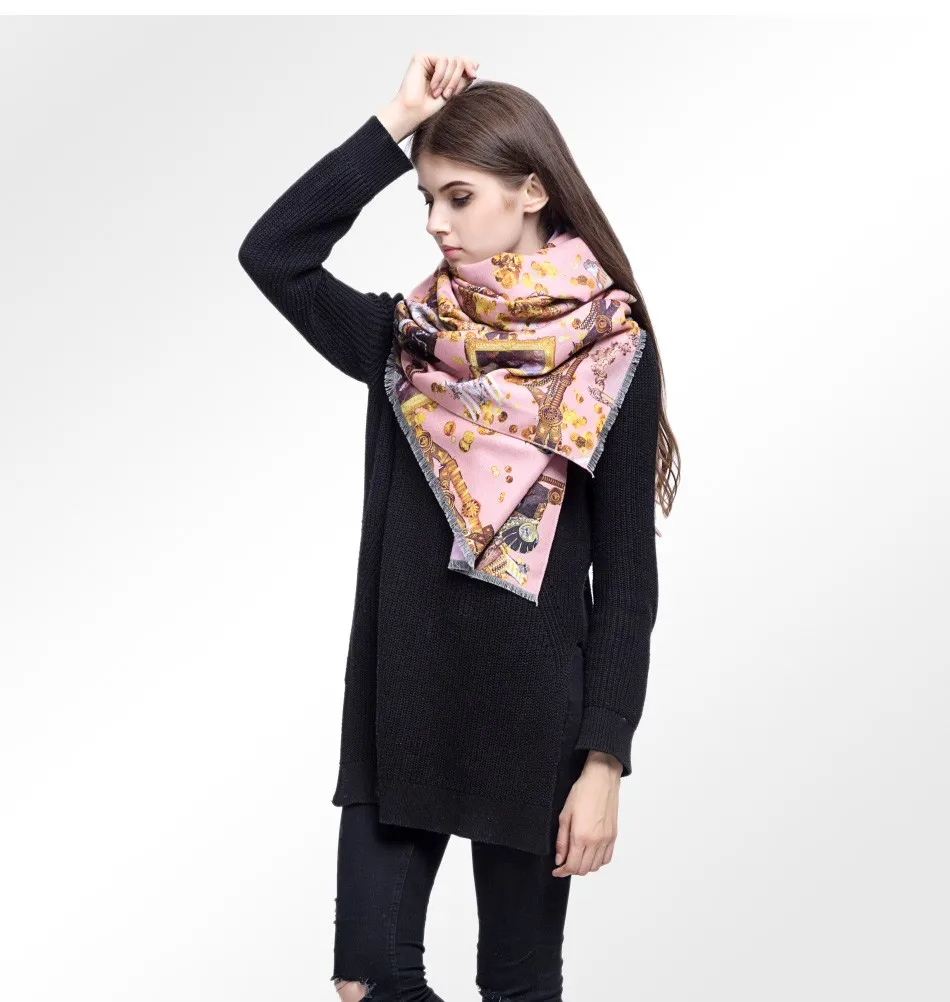 [ Viaons ] женские мода шелк накидка печать высокое качество пашмины шарф женщины бренд зимний шарф VS027