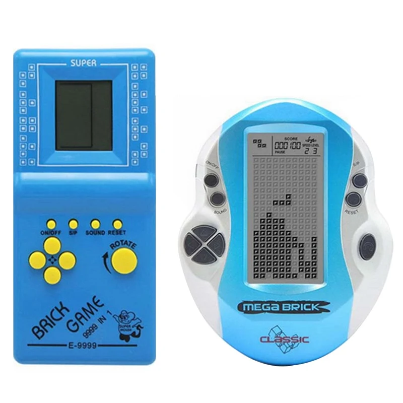 Ретро Классический тетрис портативные игровые плееры детские электронные игры игрушки светодиодный игровой консоли с большим экраном