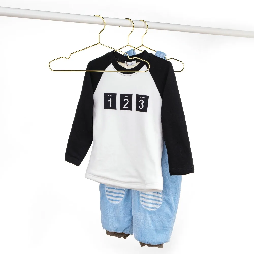 Hangerlink 32cm Children Cute Gold Metal Clothes Shirts Hanger with Notches, Heavy Duty Small Coats Hanger for Kids(30 pcs/Lot)
