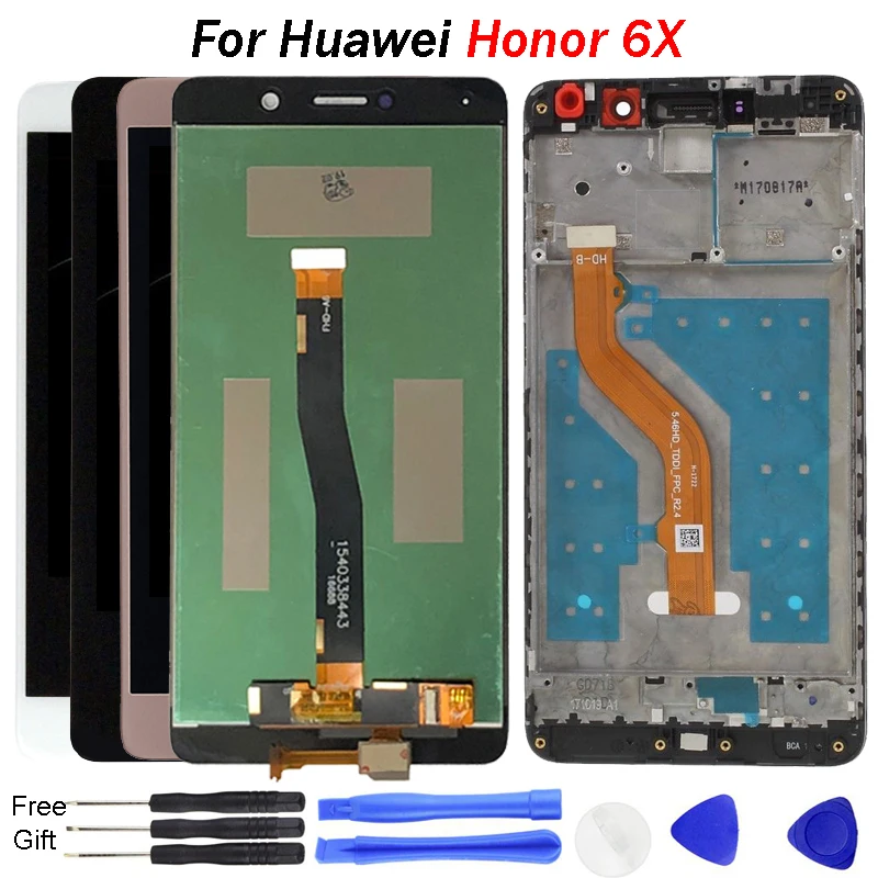 

For Huawei Honor 6X LCD Display Touch Screen with Frame 2017 Display for Huawei Honor 6X Screen BLN-L21 free tools