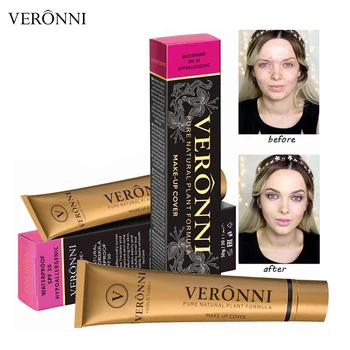 

VERONNI Small Gold Pipe Waterproof Make-Up Foundation Cream Eye Circle Fine Lines Skin Concealer Liquid 14 Colors