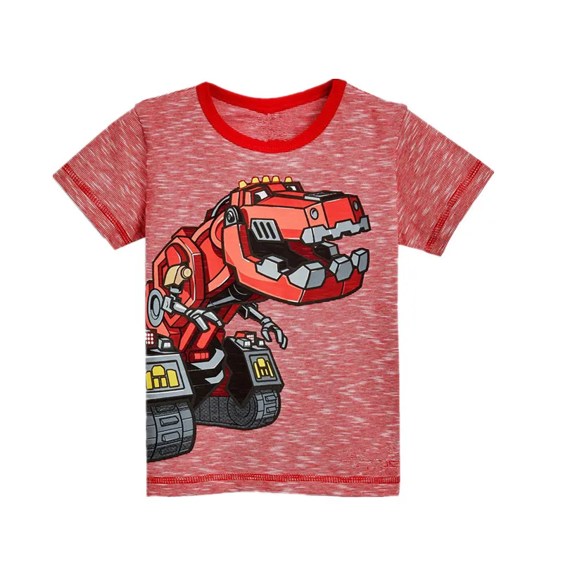 VIDMID футболка для мальчиков; топы; одежда для детей; От 2 до 7 лет футболки; хлопковая Футболка с принтом «Тачки» и «Трактор»; детская одежда; Летние футболки с рисунком динозавра - Цвет: as photo
