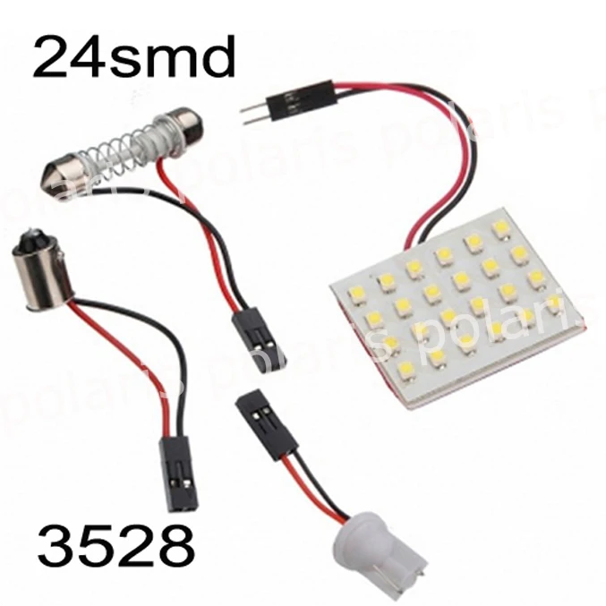 20 X T10 Festoon 2 адаптеры купольный панельный светильник 24 SMD 1210 3528 Светодиодный 12V