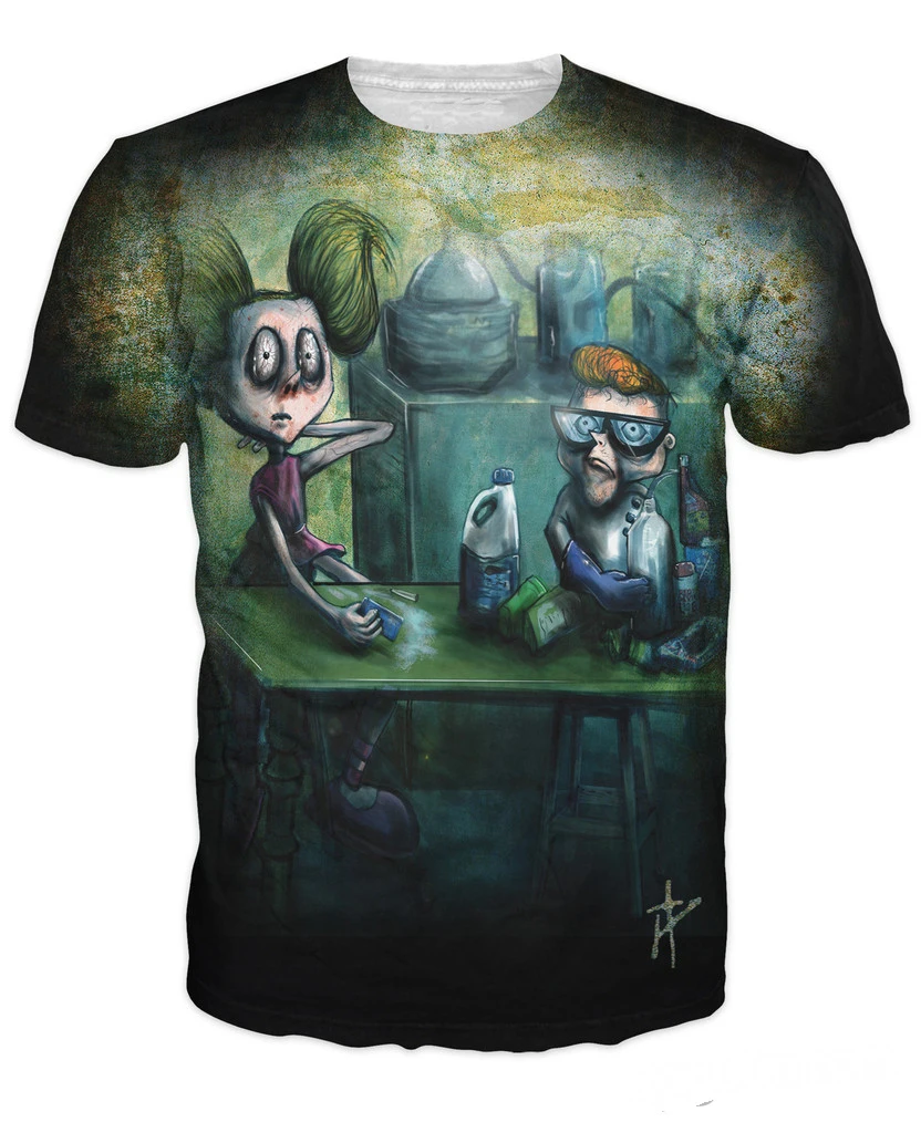 

Women Men 3d Tee Dexter's Meth Lab T-Shirt Dexter's Laboratory Cartoon Network Dee-Dee Dexter T Shirt Summer Style Fashion Tops