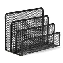 3 секции металлический стол сетка Письмо Бумага укладки сортировщик держатель коллекция Органайзер черный