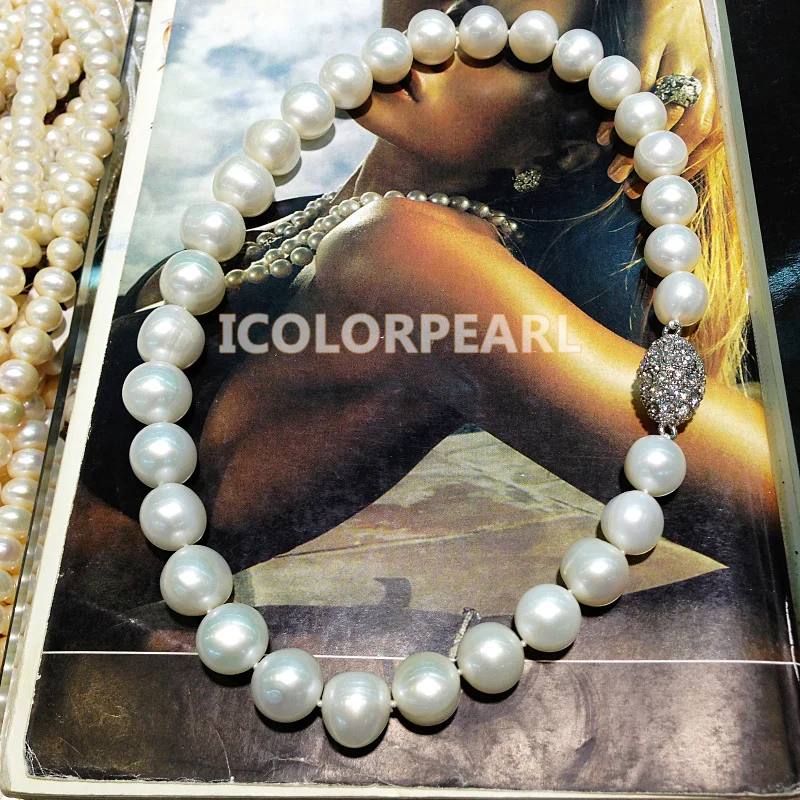 45cmLarge Pearls For Mothers! 11-15mm White/Grey/Mixed Freshwater Pearl Necklace Jewelry With A Nice Crystal Magnet Clasp! 45cmLarge Pearls For Mothers! 11-15mm White/Grey/Mixed Freshwater Pearl Necklace Jewelry With A Nice Crystal Magnet Clasp!