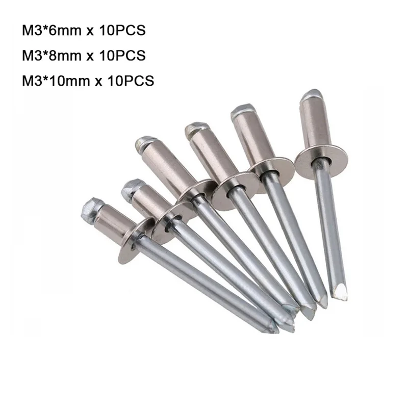 Ochoos 120pcs M3 Stainless Steel Round Head Knurled Shank Solid Rivets Assortment Set Rivet Fashion hot Ochoos 120pcs M3 Stainless Steel Round Head Knurled Shank Solid Rivets Assortment Set Rivet Fashion hot