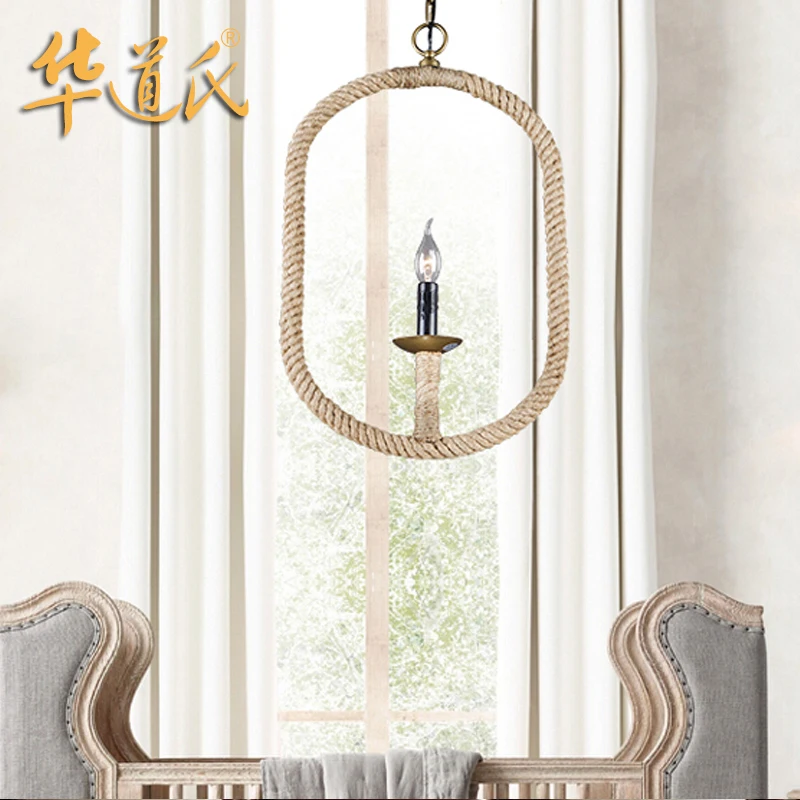 

China's Linen chandelier chandelier retro personality industrial wind cafe bar store decoration lamp