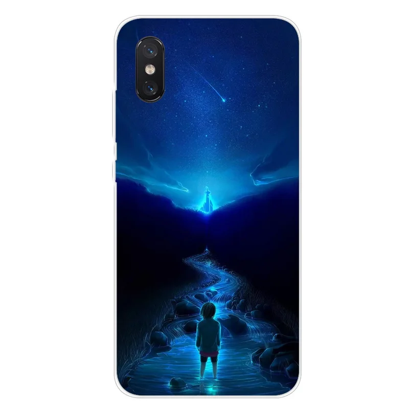 Силиконовый чехол для Xiaomi Mi 8 Pro мягкая задняя крышка с художественным принтом 8Pro