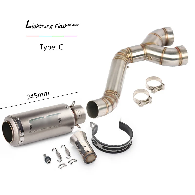 61mm silenciador de escape de deslizamiento para 2010-2016 BMW S1000RR de la motocicleta de acero inoxidable Y de medio de cola escapar DB asesino