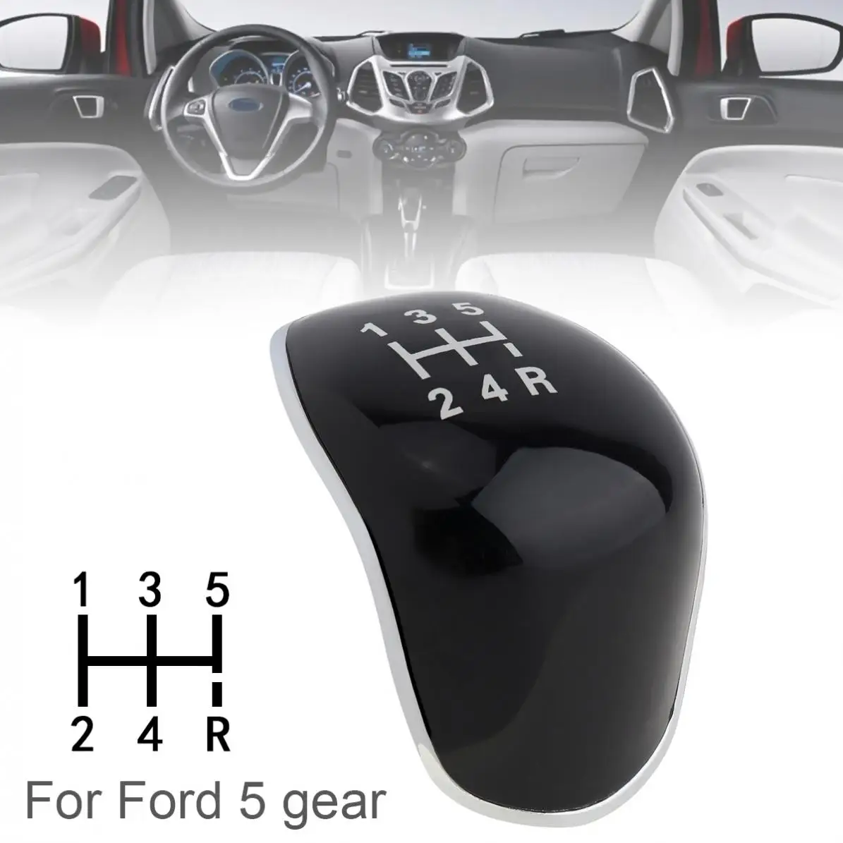 

Manual Styling 5 Speed Gear Shifter Shift Lever Knob Stick Handball Head Cover for Ford Focus/Cmax/S-max 2007-2013 5 Gear Models