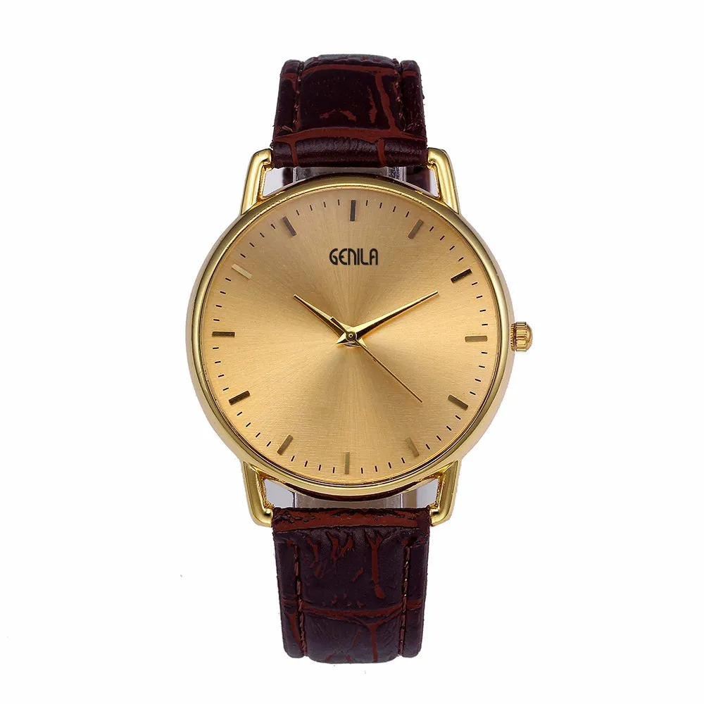 Модные часы для мужчин бизнес цвет ремешок кожаный ремешок Кварцевые аналоговые наручные часы Reloj de hombre erkek kol saati Wd3sea2