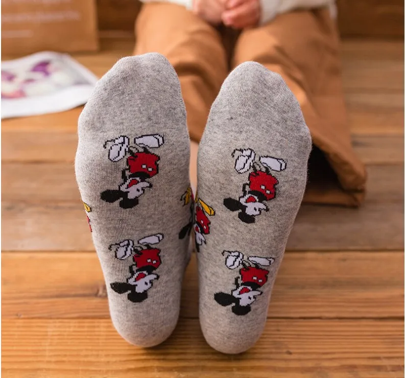 Корейский стиль calcetines Микки Мода Новинка милый мультфильм мышь Sox четыре сезона дикий забавные Женские носочки хлопок Sokke