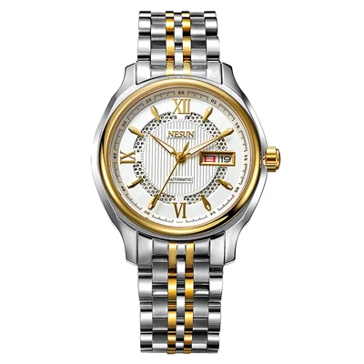 Швейцарские мужские часы Nesun Japan NH36A с автоматическим перемещением, роскошные Брендовые мужские часы, сапфир, натуральная кожа, N9205-3 - Цвет: Item 5