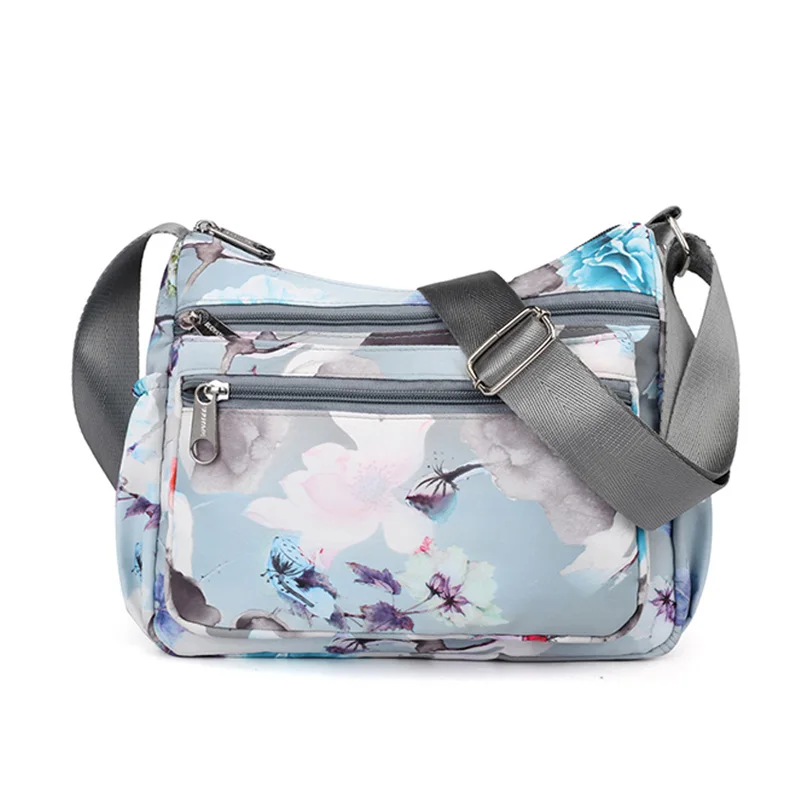 Модная женская сумка на плечо с мультипликационным принтом, Высококачественная нейлоновая сумка-мессенджер, много карманов, сумка через плечо, нейлоновая сумка, сумочка - Цвет: E