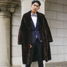 Натуральный мех пальто для мужчин зимняя натуральная куртка с мехом кролика рекс толстый теплый мех длинный deaign для России зима Феникс 1117J