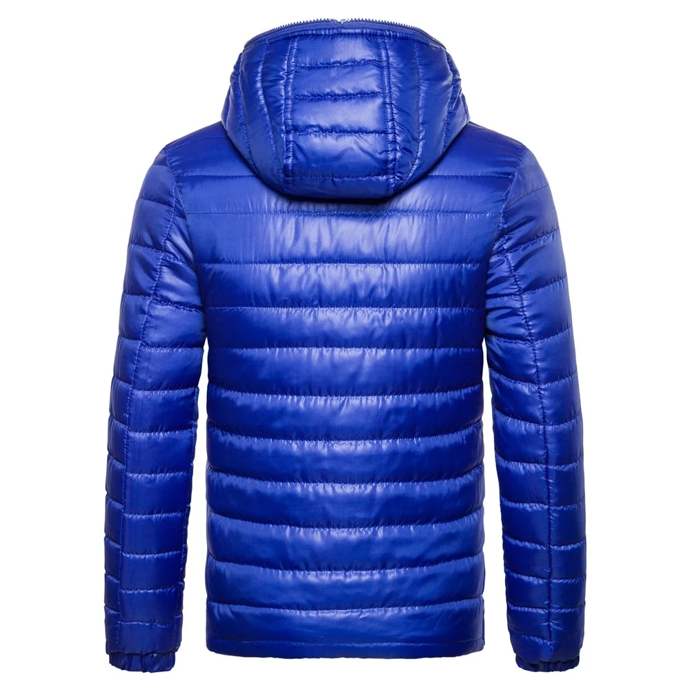 ZOGAA Мужская стеганая куртка, легкая парка, пальто с капюшоном, зимняя теплая одежда, мужские парки, однотонная Тонкая Повседневная куртка, пальто