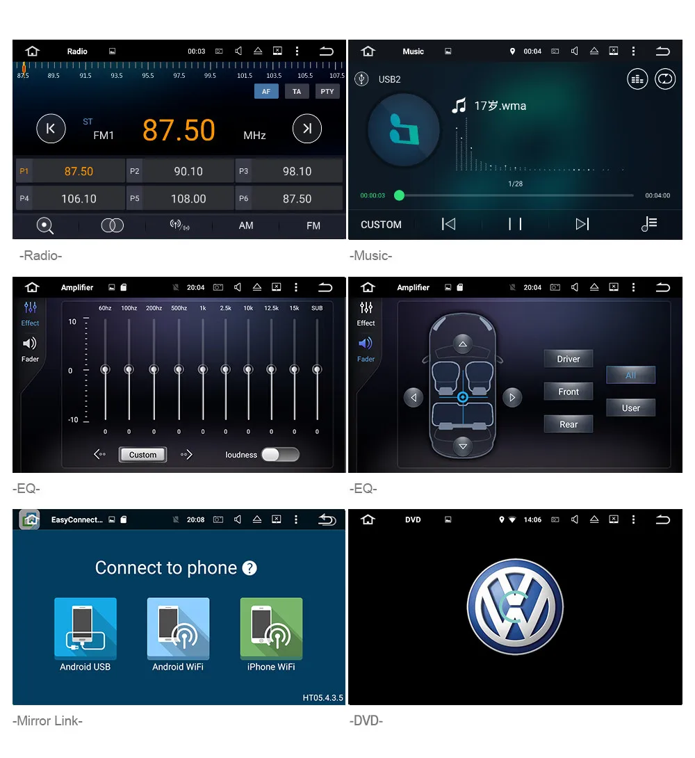 Perfect Liislee Android 7.1 2G RAM For Volkswagen VW Sagitars Car Radio Audio Video Multimedia DVD Player WIFI DVR GPS Navi Navigation 3