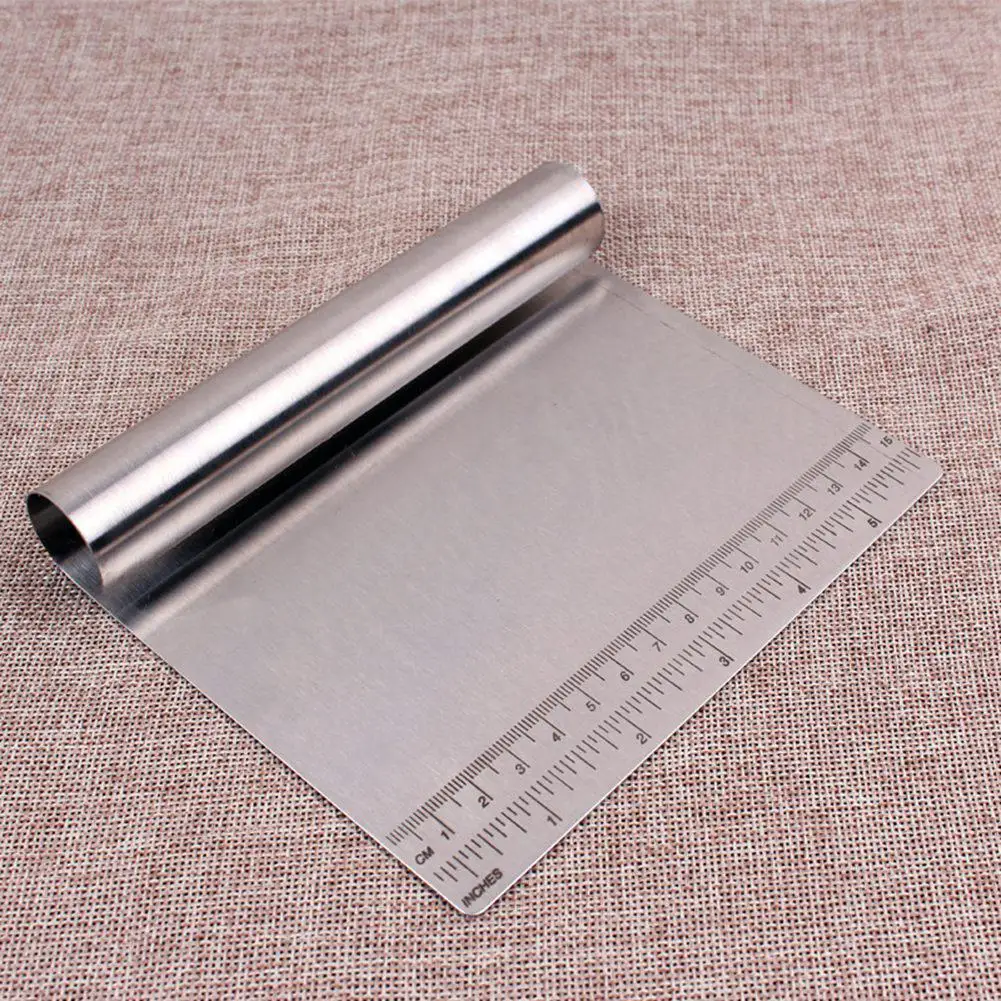 Резак для теста из нержавеющей стали для муки со шкалой лопатка скребок лезвие инструмент скамейка скребок для теста нож кухонный инструмент для выпечки