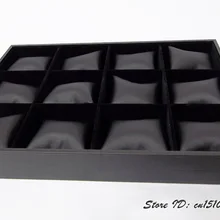 Превосходное кожзам 5 см циферблат часов браслет коробка-витрина держатель ювелирных изделий 12 ячеек с 12 ПУ подушки