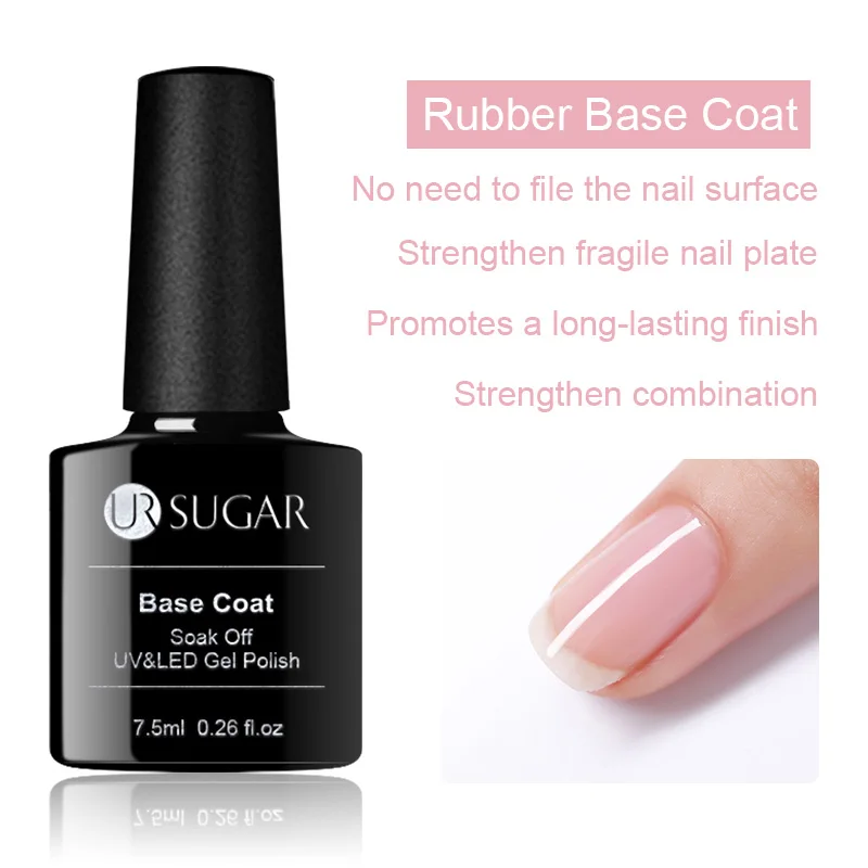 

UR SUGAR Healthy UV Primer Soak Off Long-lasting Rubber Base Thicker Gel For Nail Art Gel Lacquer 7.5ml