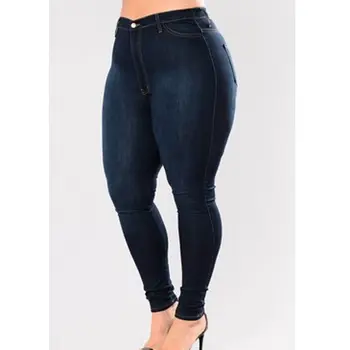 

2017 Fashion Women Skinny Denim Pants Jeans High Waist Stretch Trousers Lady Women Pencil Jeans Plus Size