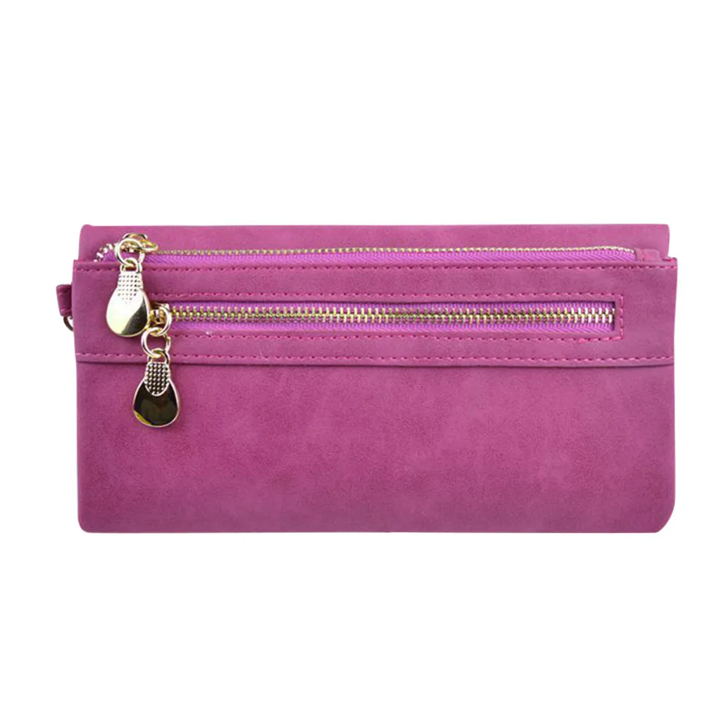 Xiniu Новое поступление многоцелевой мобильный кошелек женская кожаная длинная двойная молния сумка borse da donna verde bolso mujer# Y40 - Цвет: Ярко-розовый