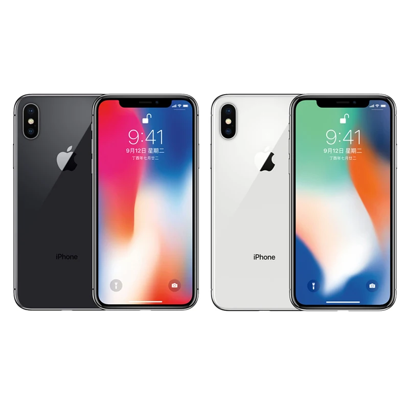 Разблокированный смартфон Apple iPhone X, 5,8 дюймов, 4G LTE, 12 МП, двойная задняя камера, лицевая сторона, ID, 64 ГБ/256 ГБ, телефон