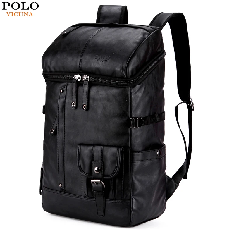 VICUNA POLO High Capacity Men Backpack For Traveling Large Size Mens Leather Travel Backpacks Casual Big Man Laptop Bag mochilas