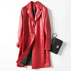 Весна Осень настоящая куртка женская одежда 2019 корейская винтажная овчина Черная Женская верхняя одежда Chaqueta Mujer GX-1902 T2766