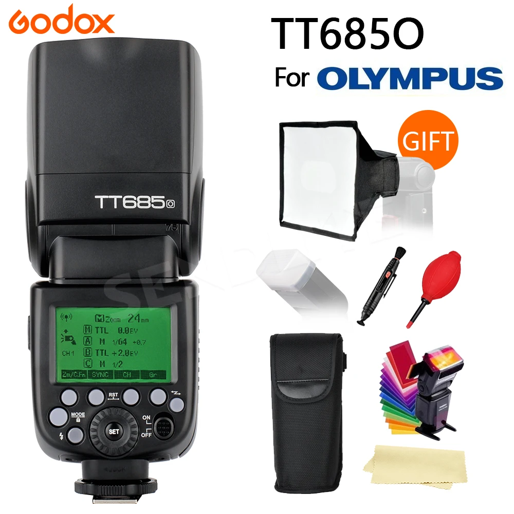 Новинка кратной! Godox TT685O 2 4G Вспышка для фотокамер Speedlite HSS 1/8000s TTL II GN60 Камера Olympus