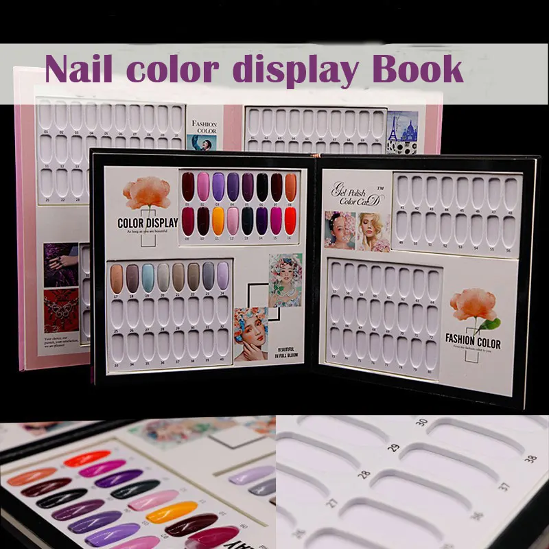 

Nail Gel Polish 60/80/120 Colors Nail Art Display Color Book Chart Salon Acrylic Gel Tips Display Color Card Chart manicure tool