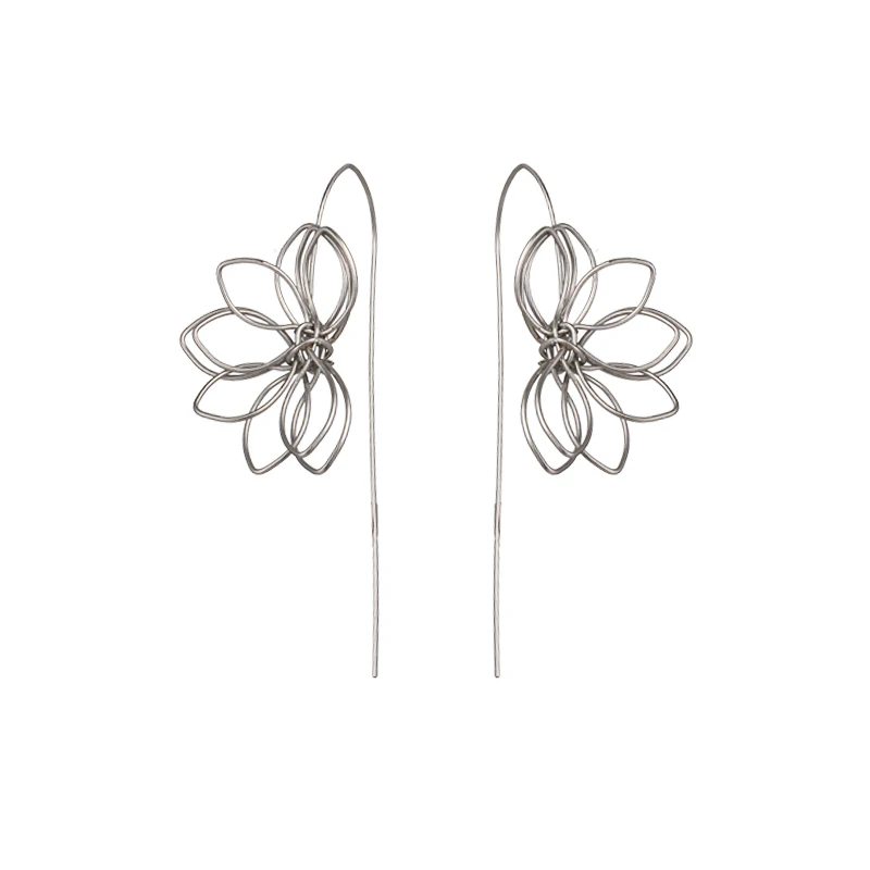 Yhpup Handmade Zinc Alloy Flower Romantic Drop Earrings Charms Elegant Fashion Earrings Boucles D'oreille Pour Les Femmes Party