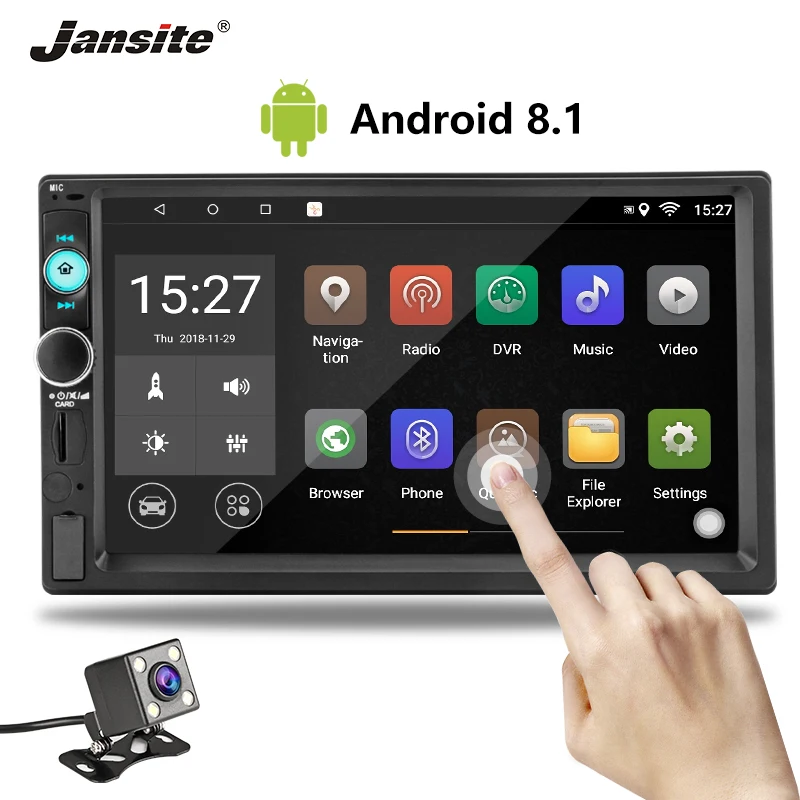 

Jansite 7" 2 din Car Radio DVD MP5/Android 8.1 player Digital Touch Screen Multimedia Autoradio mirror Support Rear camera