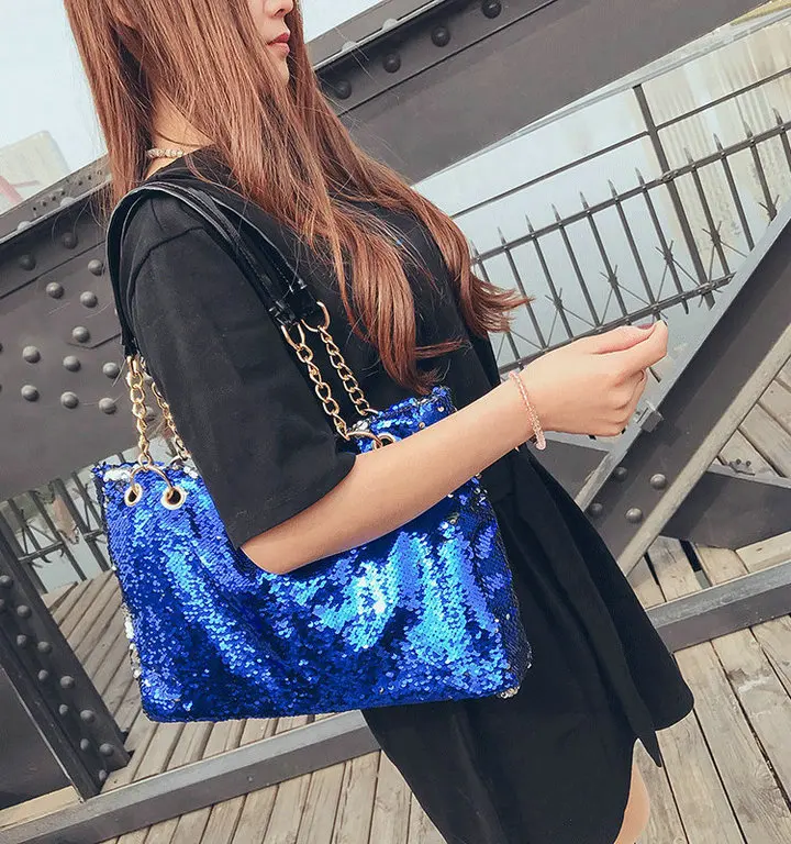 Brand Designer Tote Shoulder crossbody Bag Women Large Multifunction Sequin Bling Handbags Big Bag Casual shopping Bags B42-30