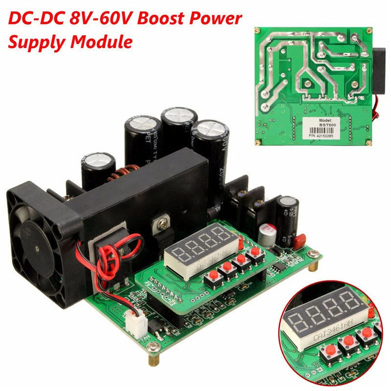 DC-DC BST900W CNC повышающий преобразователь 8-60V повышающий 10-120V солнечная зарядка CVCC