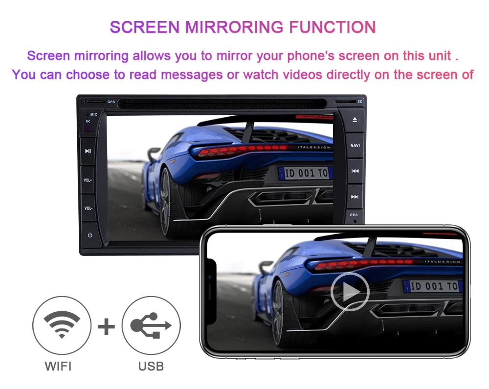 Sale 2G RAM 2din Android 9.0 Car radio 7Inch 173*98mm Universal Car Multimedia DVD Player GPS Stereo Audio DAB DVR OBD BT WIfi 4G TV 6