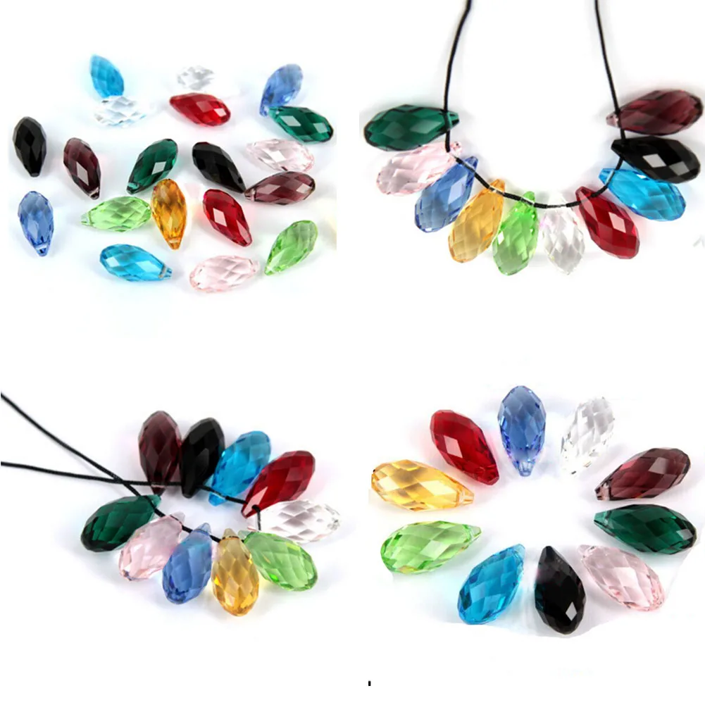 

10pcs/ set! Briolette Pendant Waterdrop Austrian crystal beads 6*12mm Teardrop glass beads for jewelry making bracelet DIY