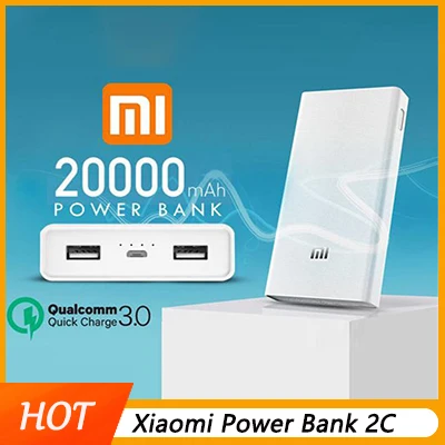 

Original Xiaomi Power Bank 20000mAh 2C Portable Charger Support QC3.0 Dual USB Mi External Battery Bank 20000 for Mobile Phones